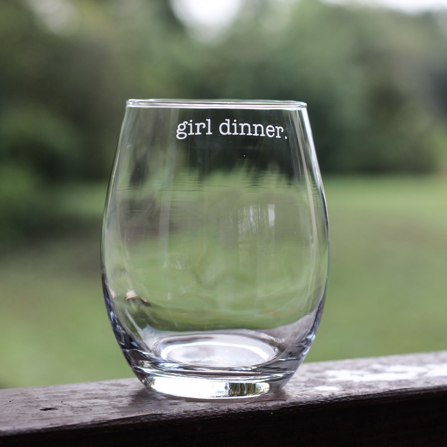 Girl Dinner Etched Glass